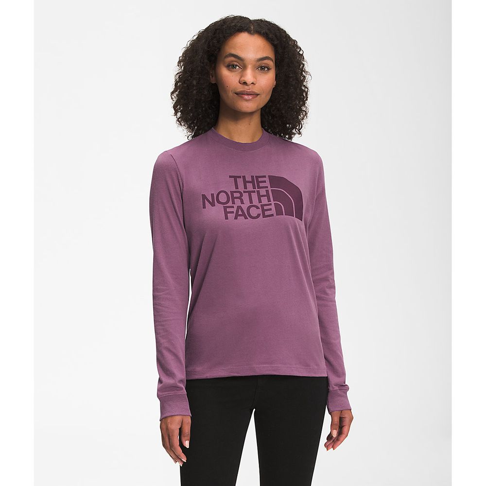 The North Face Long Sleeve Womens Australia - The North Face Long Sleeve Half Dome Purple (UJB-72093